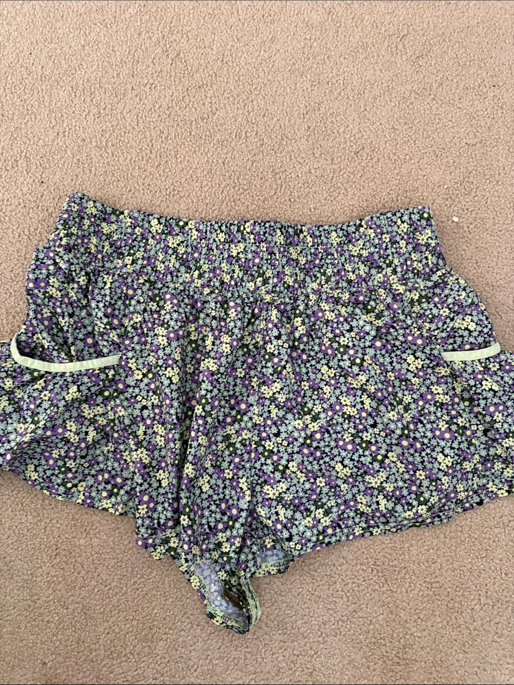 Free people movement  - flowy/ track shorts - floral xl EUC worn once